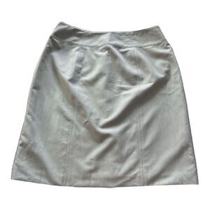 Worthington Women Solid Beige Short Lined Straight Pencil Skirt Size 12 Pockets